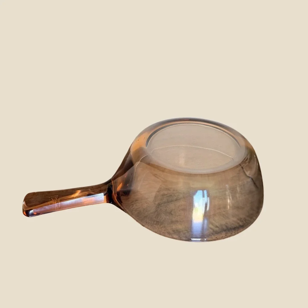 Visions Corning Saucepan Skillet Amber Glass 6